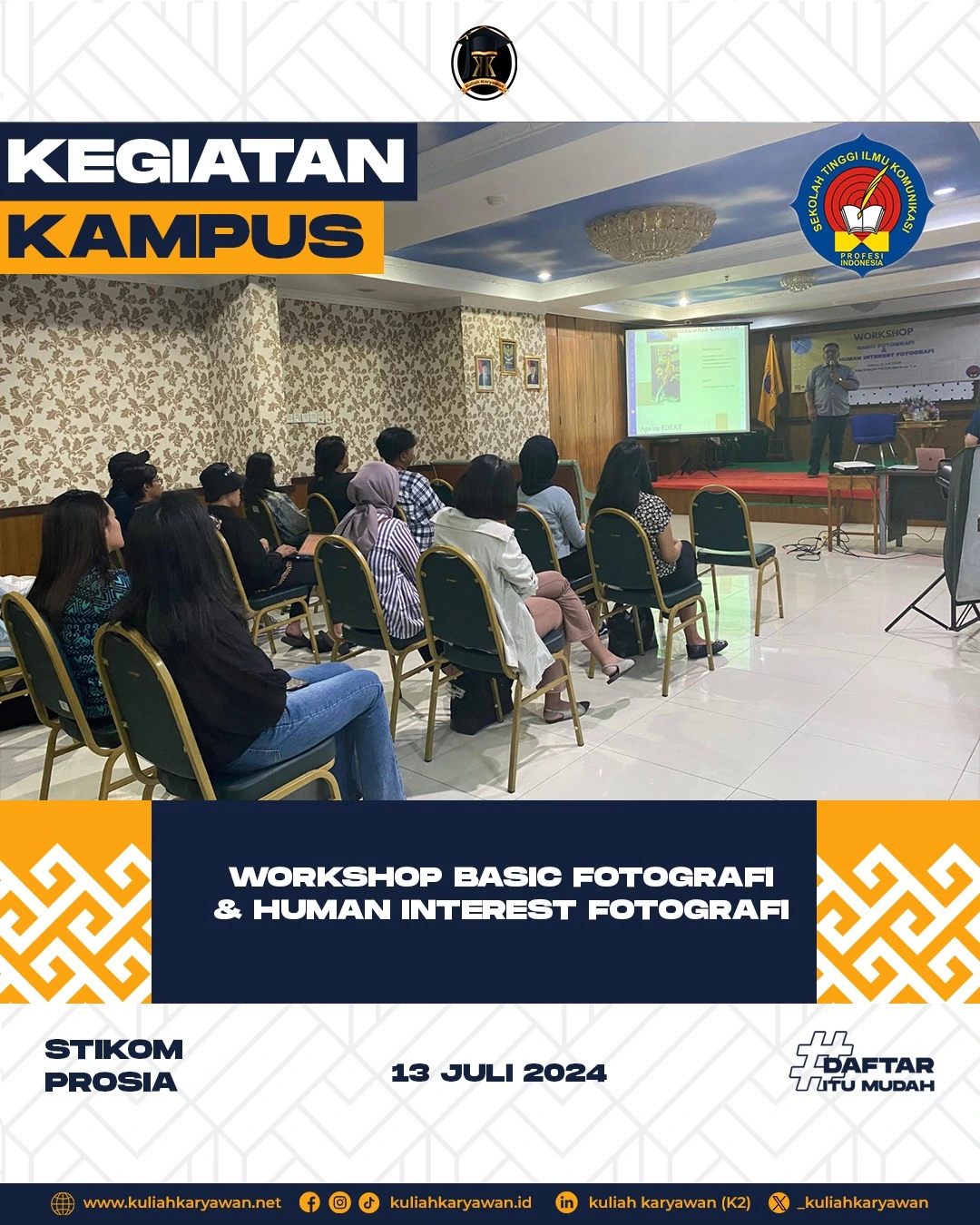 Workshop Fotografi Dasar dan Human Interest di STIKOM PROSIA Tingkatkan Kreativitas Mahasiswa